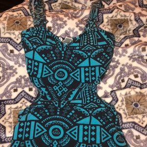 Blue & black tight dress size small